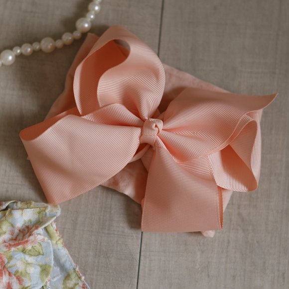 Smocked Romper Floral Spring Summer Boutique Luli & Me 3/6 Months with Hairbow - Picture 3 of 6